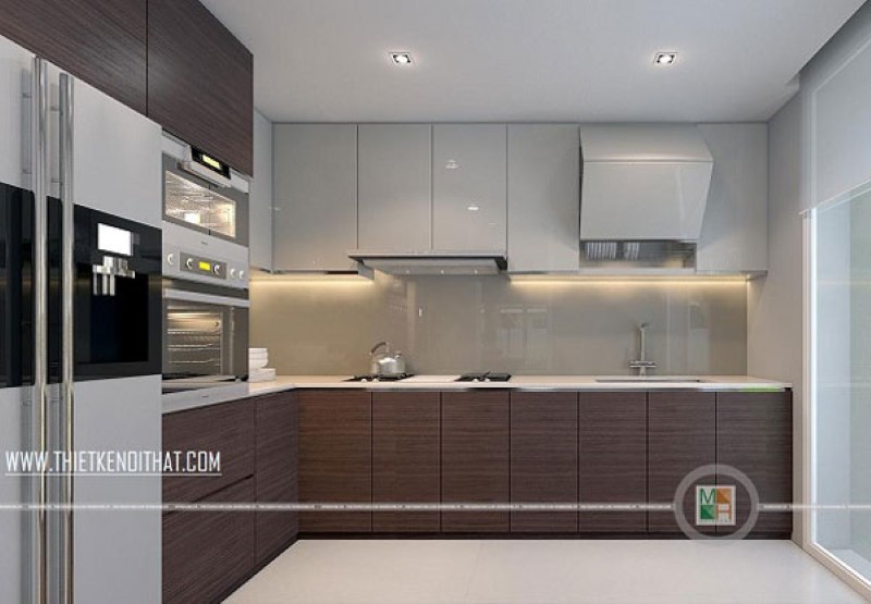  Tủ bếp gỗ công nghiệp