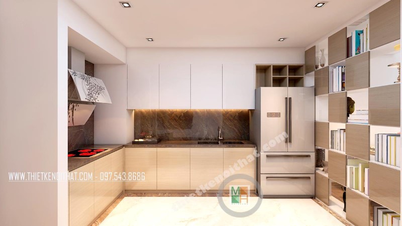  Tủ bếp gỗ công nghiệp